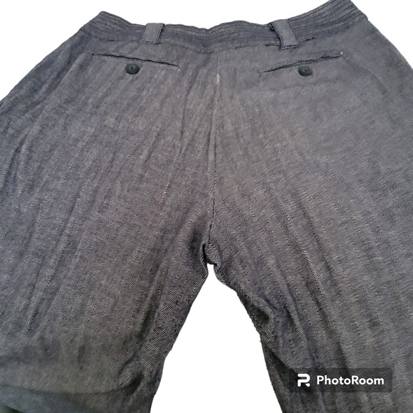 Women Wide Leg Dress Pants Size 6 Herringbone 98% Cotton Flowey Palazzo Business - Picture 6 of 10